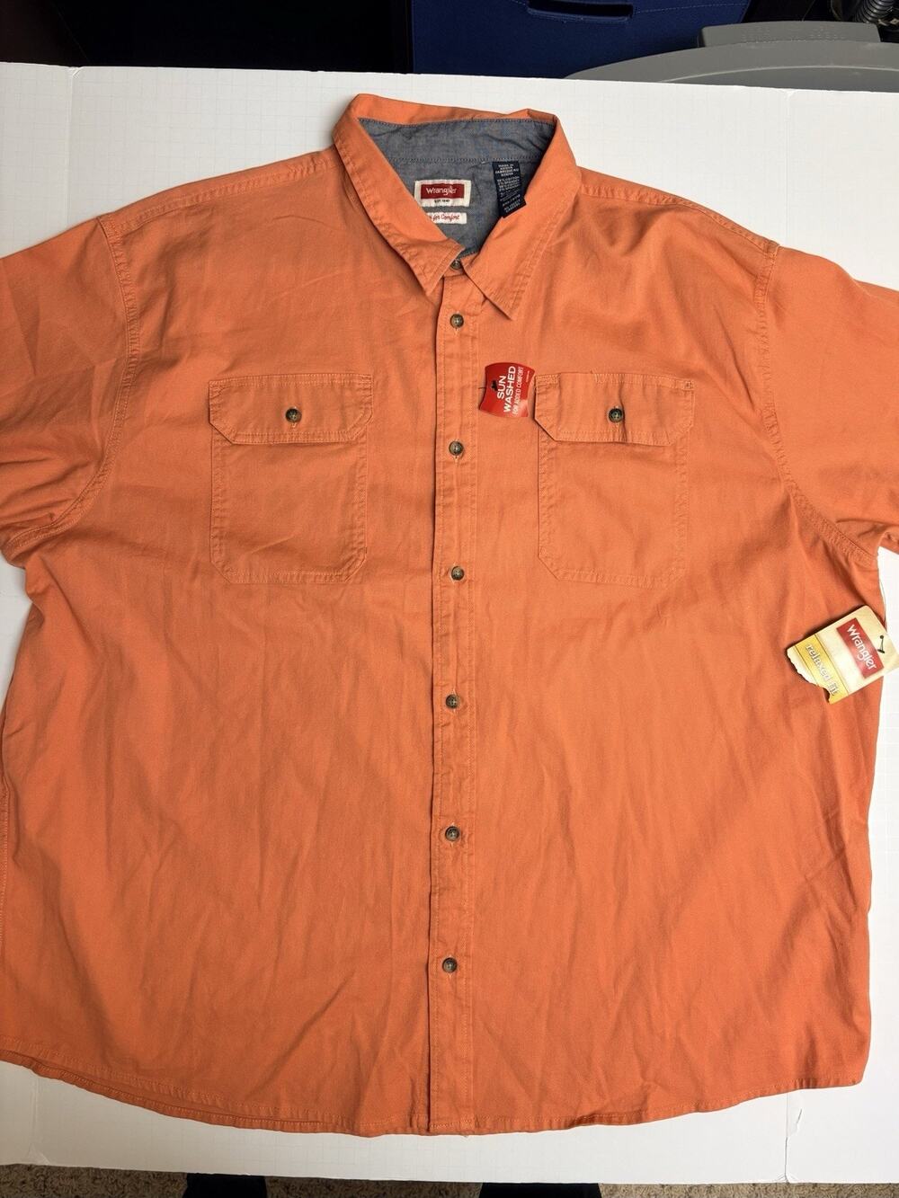 Wrangler Men 3XL flex orange button down NWT hunting workwear